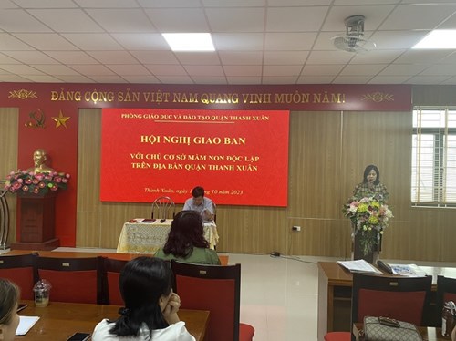 Hội nghị Giao ban với chủ cơ sở mầm non độc lập trên địa bàn quận Thanh Xuân